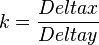 k = \frac{Delta x}{Delta y}