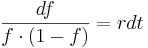 
\frac{df}{f\cdot (1-f)}=r dt
