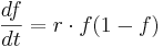 
\frac{df}{dt}=r\cdot f(1-f) 
