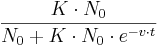  \frac{K \cdot N_{0}}{N_{0}+K \cdot N_{0} \cdot e^{-v \cdot t}} 