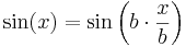 \sin(x)=\sin\left(b\cdot\frac{x}{b}\right)