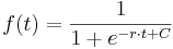 
f(t)=\frac{1}{1+e^{-r\cdot t +C}}
